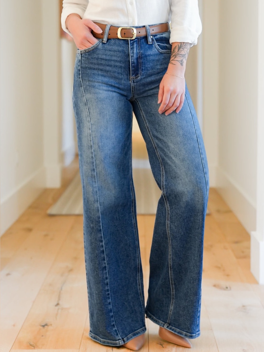 Freckled Poppy x Risen Wide Leg Jeans | Size 7/28